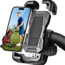Golf Push Cart Phone Holder Silicone Protection 360 Rotatable Phone Mount Compatible with Clicgear, Sun Mountain, Caddytek, Rovic, Caddy, Bag Boy, Golf Push Cart Accessories for Cell Phones