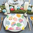 Easter Napkins Colorful Eggs Flower Paper Napkins Easter Dinner Hand Towels for Home Spring Summer Holiday Party Decor Dining Tableware Supplies