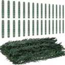 48 Pieces Christmas Garland Ties Artificial Pine Needles Santa's Factory Garland 12 x 1.6 Inch Faux Pine Stems Twist Ties Greenery Stems Decorative Tree Branches Wreath Xmas Holiday Party Supply