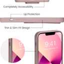 LAUDTEC Silicone Kickstand Case Compatible with iPhone 13 Pro, Flexible Soft Liquid Silicone Stand Case for iPhone 13 Pro (Pink)