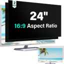 [2 Pack] 24 Inch Computer Privacy Screen for 16:9 Aspect Ratio Widescreen Monitor, Eye Protection Anti Glare Blue Light Computer Monitor Privacy Filter, Removable 24 in Protector Film