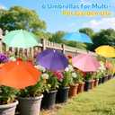 VZZNN 6 Pack Plant Umbrellas for Outdoor Plants, Garden Umbrella Shade for Potted Plants and Garden Beds, Sun Shade Cover to Defend Plants From Blazing Sun