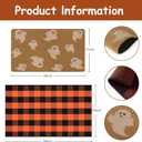 OJIA 2PCS Fall Door Mat Combo Set Halloween Doormat, 3'x5' Black and Orange Buffalo Plaid Rug and Imitation Coir Fall Doormat, Autumn Welcome Mat Outdoor Porch Decor Thanksgiving Front Door Mats