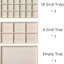 Frebeauty Acrylic Jewelry Organizer Earring Organizer Box with 5 Drawers Earring Holder Organizer with Velvet Trays Clear Jewelry Box for Women Earring Display for Rings Studs(Beige)