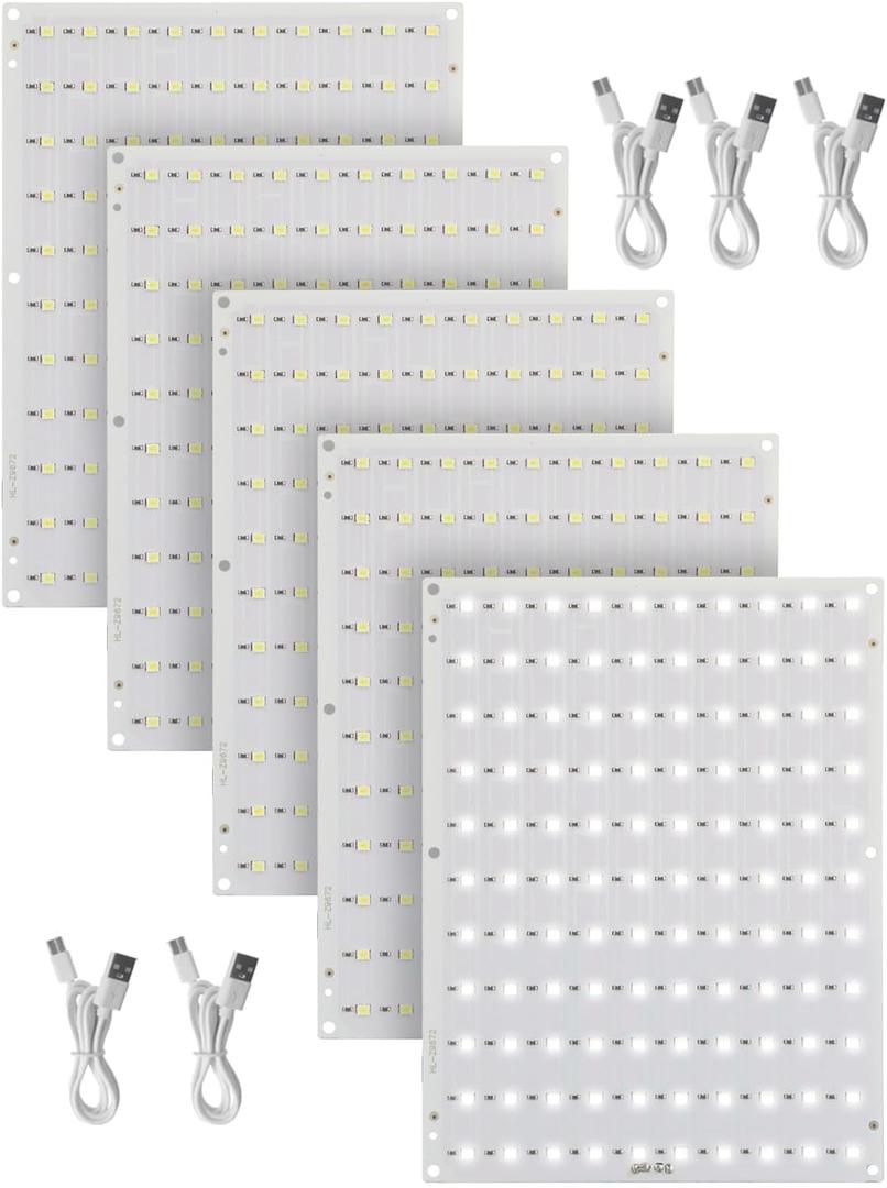 CMYK LED Backlight Board FAZ007 for BambuLab P1/X1/A1/P2S Series 3D Printer, Makerworld 3D Printer Accessories Replacement PCB Lithophane Panel with Connection Cable, DIY 3D Printing Projects(5 Packs)