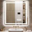 30x30 LED Bathroom Vanity Mirror with Lights, Anti-Fog, Dimmable