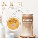 Gifts for Grandma from Granddaughter Unique Grandmother Cup with Engraving Cups Lid Best Grandma Ever Presents for Birthday Mothers Day Gifts for Grandmother, 16 oz Glass Coffee Cup