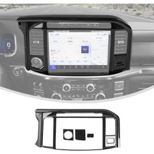 Linskip Dashboard Information Screen Covers Compatible with 2024 2025 2026+ Ford F150 & F150 Raptor, Dash Air Vent Trim for F150 Interior Accessories Carbon Fiber Black