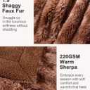 Super Soft Fluffy Fuzzy Faux Fur Sherpa Fleece Blanket Twin Size, Plush Thick Warm Blanket for Bed Couch, College Dorm Essentials Gifts for Girls Boys, Room Decor for Winter, 60" x 80"