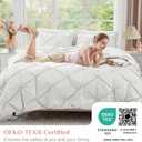 JOLLYVOGUE Queen Comforter Set 7 Pieces - Bed in a Bag Queen for All Season, Pintuck Bedding Comforter Sets with Comforter, Flat Sheet, Fitted Sheet and Pillowcases & Shams, White