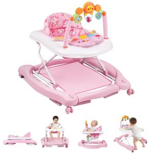 RefoereBabe 5 in 1 Foldable Baby Walker for Boys Girls Infant 6-12 Months,c-pink