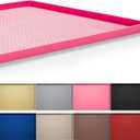 Hubulk Dog Feeding Mat,100% Waterproof Food Grade Silicone Pet Food and Water Bowl Placemat,Dishwasher, High Raised Edge to Prevent Spills,Nonslip Tray to Stop Messes on Floor (19"x12"x0.5", Pink)