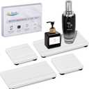 4PCS Stone Drying Trays for Bathroom Sink, Water Absorbing Stone Tray, Water Absorbent Diatomaceous Earth Tray and Coaster, Diatomite Soap Dish, Drying Stones Soap Trays for Kitchen Counter (White 2stripes)