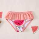 MODNTOGA Baby Girl Swimwear 2Pcs Long Sleeve Flower Swim Bathing Suit Set Toddler Kid Watermelon Graphic Swimsuit Beach Wear (6-12 Months, Light Pink Watermelon)