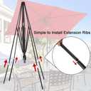 Blissun Rectangular Patio Umbrella, Table Market Umbrella with Tilt and Crank, Outdoor Umbrella for Garden, Deck, Backyard, Pool and Beach