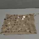 MakeMeChic Women's Crochet Sequin Saparkly Mini Skirt Beach Cover Up Low Waist Party Y2k Skirts Swimsuit Coverup (Khaki, Small)