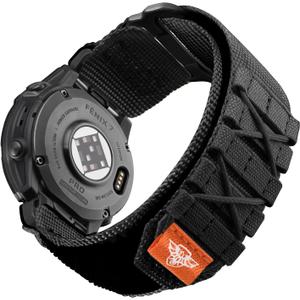 Bandletic Compatible with Garmin Fenix 8 47mm 7 6 Pro 5 Plus Watch Band, Rugged Tactical Nylon Strap for Instinct 3 2, Quick Fit 22mm Watch Bands for Forerunner 970/965/955/945/Approach S62/S60/Epix 2 (Black)