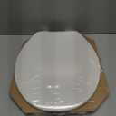 Mayfair Cassel Slow Close Toilet Seat, Easy Clean, Non Slip Premium Wood Seat, Easy Install, Made in USA, Round, White
