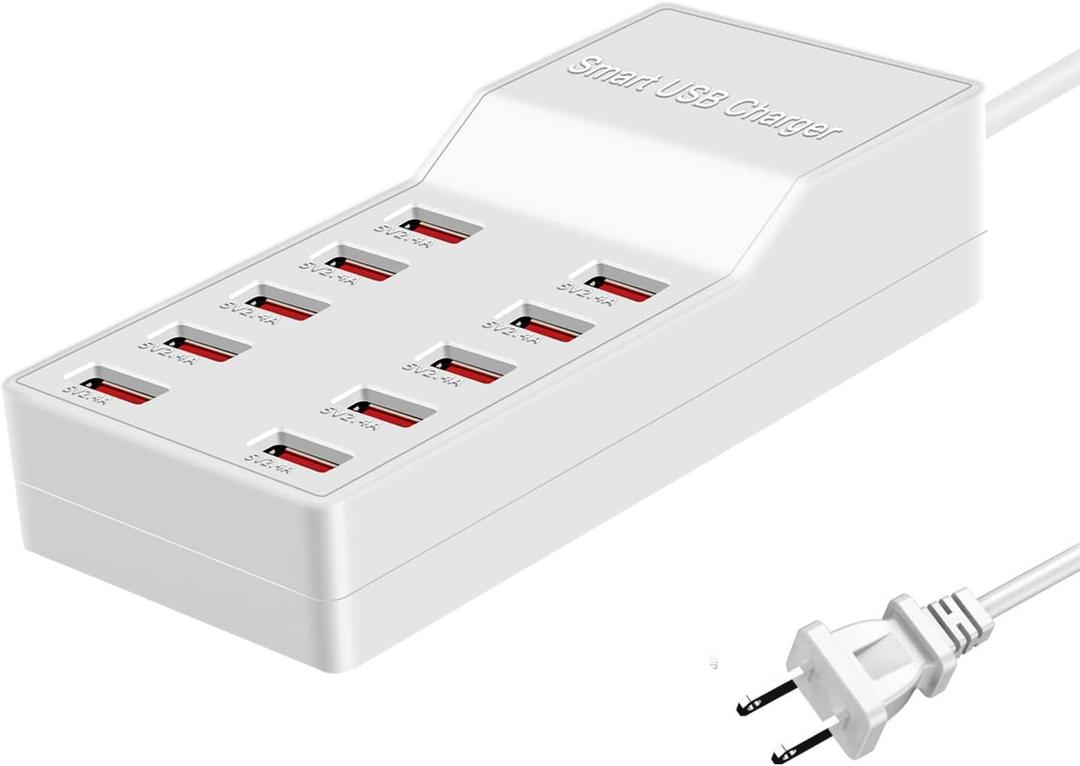 MaxLax USB Charger Station,10-Port 50W/10A Multiple USB Charging Station with Smart IC Technology,Multi Ports Charger Charging for SmartphonesTabletsand Other Devices.