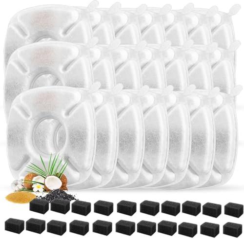 40 Pcs Cat Water Fountain Replacement Filters-20 Pack Water Fountain Filters 20 Pack Pre-Filter Sponges, Pet Fountain Replacement Filters Fit for 95oz/2.8L Cat Pet Fountain