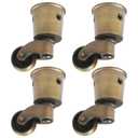 4 Pcs Vintage Furniture Casters, Antique Bronze Cup-Shaped Chair Caster Wheels for Furniture Legs, Heavy Duty Zinc Alloy Swivel Rollers, Effortless Movement, Floor Protection