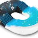 Niceeday Donut Pillow for Office Chair Seat Cushion for Car, Cooling Gel Memory Foam Cushion for Wheelchair Kitchen Chair Driving Desk Chair, Car Seat Cushion Chair Cushions for Sciatica Pain Relief (17.52*13.39*2.76in, Luxry Black)