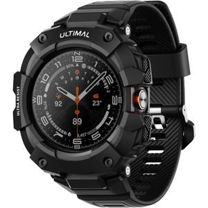 ULTIMAL Bands Compatible with Samsung Galaxy Watch Ultra 47mm band with case for Men, Rugged Sports Case Protective for Galaxy Watch Ultra (2024) Matte Black