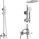 ROVOGO Outdoor Shower Fixtures, 304 Stainless Steel Shower Kit Wall Mount