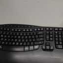 MEETION Ergonomic Keyboard and Mouse Wireless Combo, Wave Keys Natural Typing, 2.4G USB Receiver Wireless Keyboard with Wrist Rest, 4 Adjustable DPI Optical Mouse, Computer/Laptop/Windows/Mac, Black