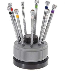 LLF New 9 pcs Precision Watch Flat Blade Slotted Screwdriver Set Watchmakers Tools