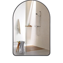 24"x36" Arched Wall Mirror, Black Vanity Mirror with Frosted Metal Frame, Anti-Rust Tempered Glass, Hangs Mirror for Bathroom, Bedroom, Entryway, Living Room