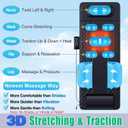 Full Body Massage Mat with Heat, 3D Stretching Back Massager Pad for Bed Sofa Floor, Lumbar & Neck Support, 4 Modes 3 Intensities 3 Heat Levels, Portable & Foldable, PU Leather, Gift for Dad/Mom