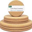 3 Sizes Cork Plant Coasters, 4/6/8 Inch Double Layers Thickened Cork Plant Mats, 10 Pcs Cork Coasters for Plants, Plant Coasters for House Plants