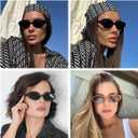 4 Piece Retro Oval Cat Eye Sunglasses for Women Y2k 90s Small Cateye Sun Glasses Trendy Narrow Shades (4Pcs Black+Red+Jelly Tea+Tortoise Tea)
