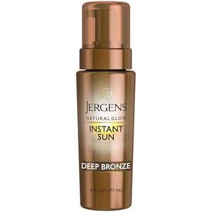 Jergens Natural Glow Instant Sun Body Mousse, Self Tanner for Deep Bronze Tan, Sunless Tanning Body Bronzer for Natural Looking Color Instantly, 6 Oz,  pack of 2