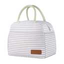 douyadady Lunch Bag Women/Men Lunch Box Women/Men (Grey+White Stripes)