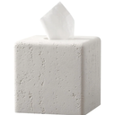 Tissue Box Cover Square, Resin Facial Tissue Holder Covers Toilet Paper Holder Decorative Travertine Paper Dispenser Home Decor for Bathroom Bedroom Living Room Office (Off White)