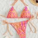 Tainehs Women's Sexy Halter Bikini Set Triangle Top String Swimwear Two Piece Swimsuits Cheeky Bathing Suit (XS)