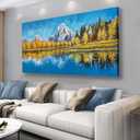 Belmrxne Landscape Canvas Wall Art Large Yellow and Grey Canvas Painting Modern Artwork Aesthetic Wall Decor for Living Room Bedroom Dining Room Office Home Decor 30x60 inch