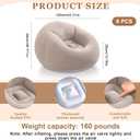 Realspring 9 Pcs Inflatable Bean Bag Chairs for Adults with Electric Air Pump, Blow up Couch Folding Portable Inflatable Couch Lazy Sofa for Outdoor Movie Night Camping(Coffee,9 Pcs), 38.5 x 21.6 x 11 inches