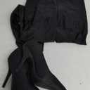 Onlymaker Women's Stiletto Heel Pants Boots Thigh High Side Zipper Pointed Toe Thigh High Over the Knee Boots Winter Black Size 37/US 6