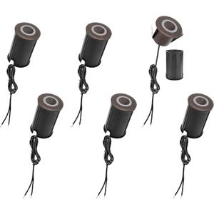 LUMENGY LED In-Ground Paver and Deck Light with Patented Ring Light Effect, 1W, 12V Low Voltage, IP67 Waterproof, for Decks, Driveways, Patios, Steps and Paver Surfaces, Brown Finish, 6 Pack