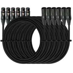 Premium XLR to XLR Cable 6 ft Noise-Canceling Wire Connector, Kevlar-Reinforced & Nylon Braided 3 Pin XLR Cables (OFC) Balanced Male to Female Mic/Microphone Cord for Speaker Mixer,Studio,PA System