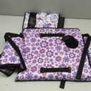 Walker Tray for Folding Walker with Cup Holder, Detachable Tray for Walker, Walker Accessories for Senior with Non-Slip Mat, Universal Fit for Meals, Drinks, Reading,Laptop (Purple with Side Pockets)
