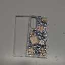 for Samsung Galaxy Z Fold 7 Case Bling Diamond Glitter Girly Design,Luxury 3D Handmade Sparkle Rhinestone Flowers Crystal Diamond Bling Glitter Hard PC Case for Galaxy Z Fold 7