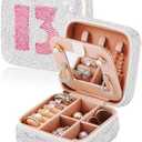 EVOCMEMO Handmade Bling Jewelry Box, Gift for 13th Birthday Girls, Valentines, Christmas, Birthday and Graduation Gifts for Besties, Kids, Niece, Granddaughter and 13 Years Old Teens