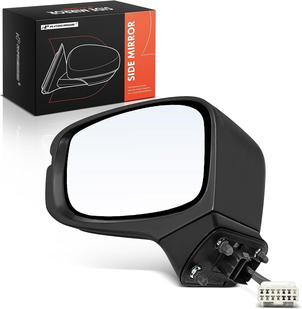 A-Premium Driver Side Power Door Mirror - Compatible with Honda Odyssey 2018 2019 2020 2021 2022 - Non-Heated Manual Folding Black Outside Rear View Mirror - Replace# 76250THRA01