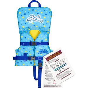Dark Lightning USCG Approved Life Jacket for Toddlers 1-3 Years Old, Swimming Pool Floats 20-30 Pounds,Baby/Infant Life Vest 0-30 lbs, Starfish