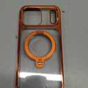 CASEKOO Glossy 360 Spin Magnetic Stand for iPhone 17 Pro Max Case [Fit for MagSafe][17FT Military Protection] Slim Hand-Polished Frame Titanium Alloy Sturdy Stand 6.9", Glossy Cosmic Orange