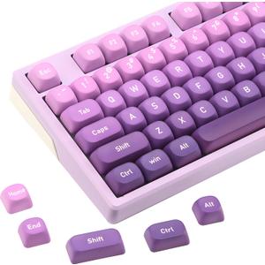 134Keys PBT Keycaps MOA Profile Key Cap for Cherry Gateron MX Switches Mechanical Keyboards Key caps (Gradient Purple)